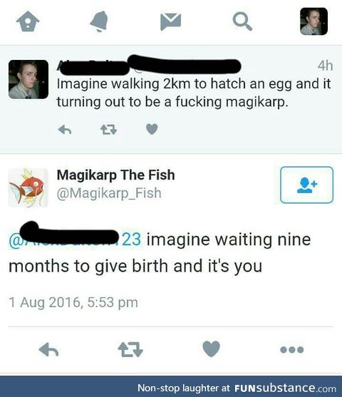 Magikarp used burn - it was super effective!