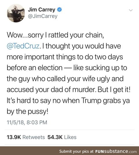 Jim Carrey jokes.. He jokes and we cheer