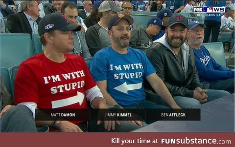 Matt Damon & Jimmy Kimmel twinning @ Game 5