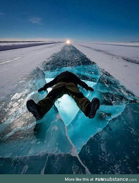 Dettah ice road, yellowknife, canada