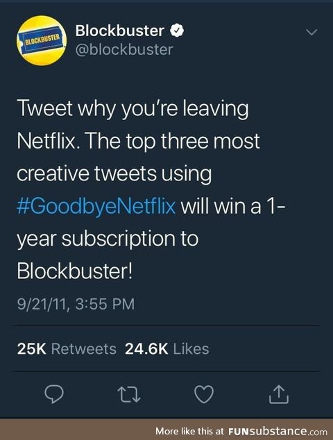 This blockbuster tweet has aged like a fine VHS tape