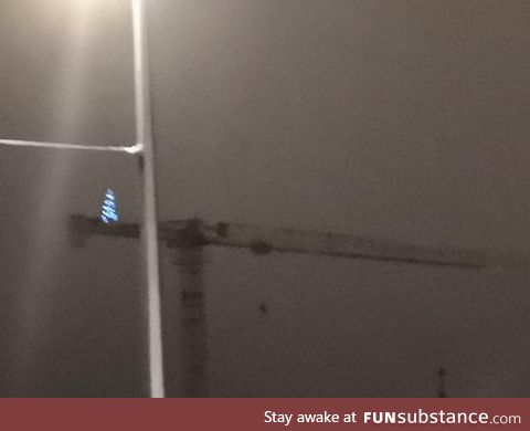 There's a Christmas tree on a crane in Zurich