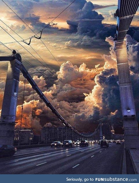 Apocalyptic sunset over Moscow