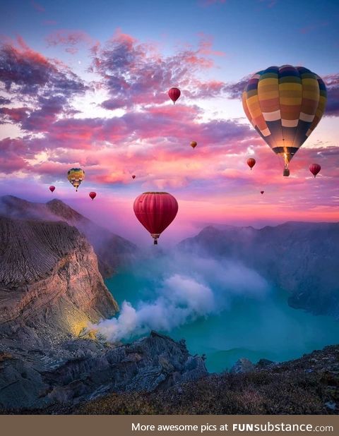 Hot air balloons in Indonesia