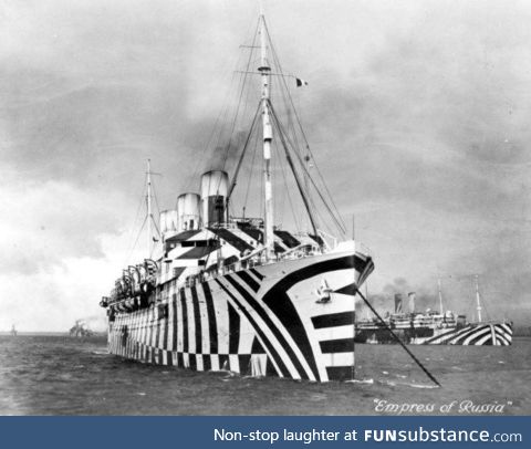 Dazzle camouflage used in WWI