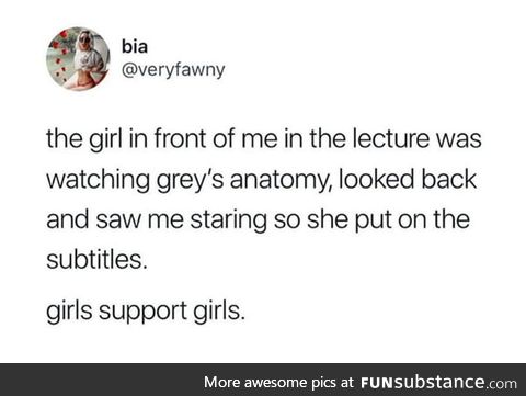 Girls support!