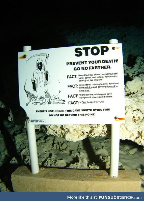 An underwater sign