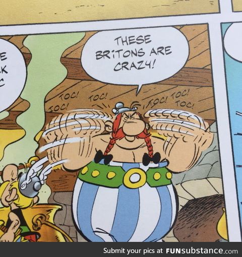 Obelix explaining Brexit (50 BC colourized)