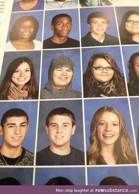 Somebody wore chainmail to their school photo