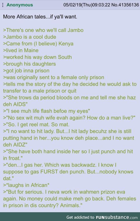 /k/unt has an African friend