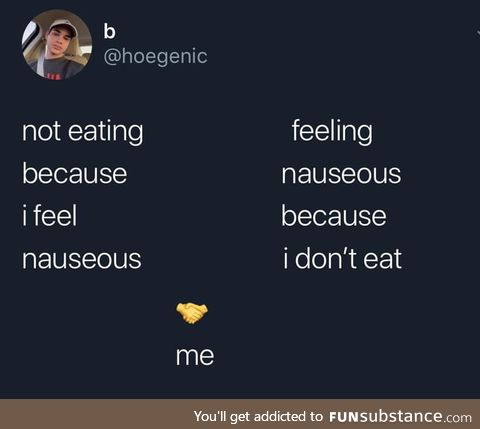 Not eating feeling because nauseous