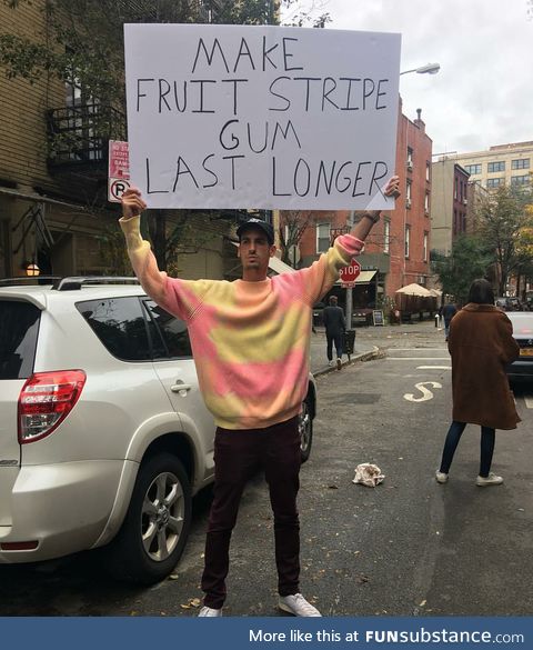 Person with sign