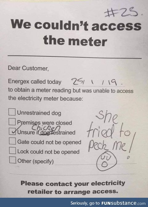 Sorry we couldn't read your meter today