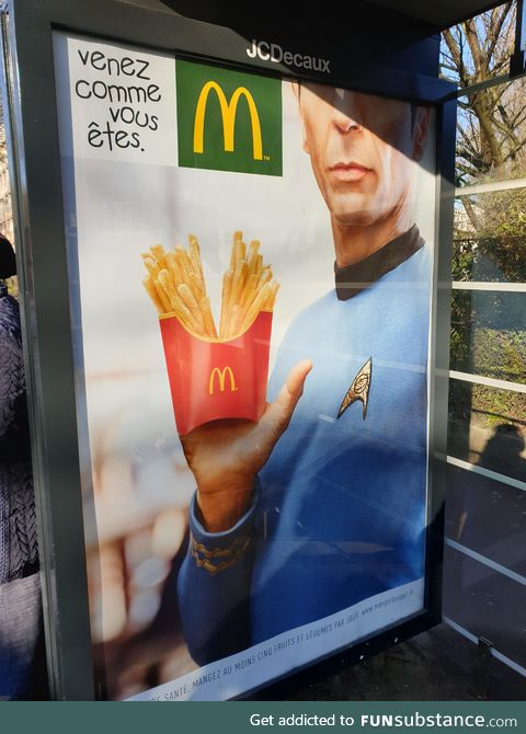 A Star Trek McDonald's ad in Paris, France