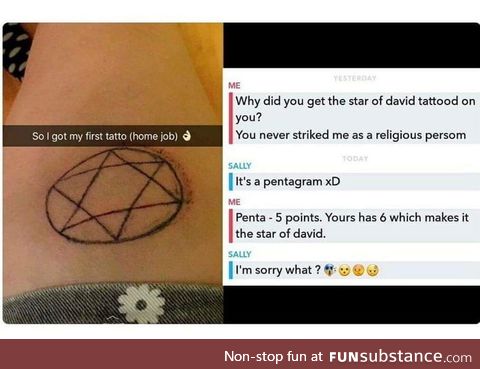 Nothing says class like a self-made tattoo