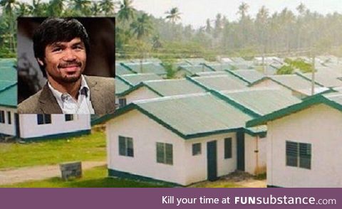 Boxing world champion Manny Pacquiao builds 1,000 homes for poor Filipinos