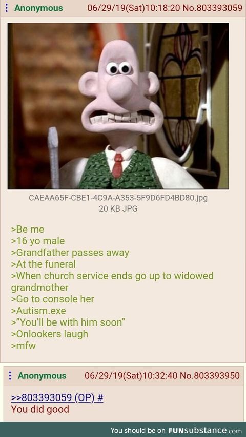 Anon goes to a funeral