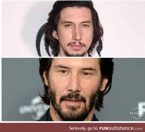 Adam Driver looks like someone tried to draw Keanu Reeves from memory