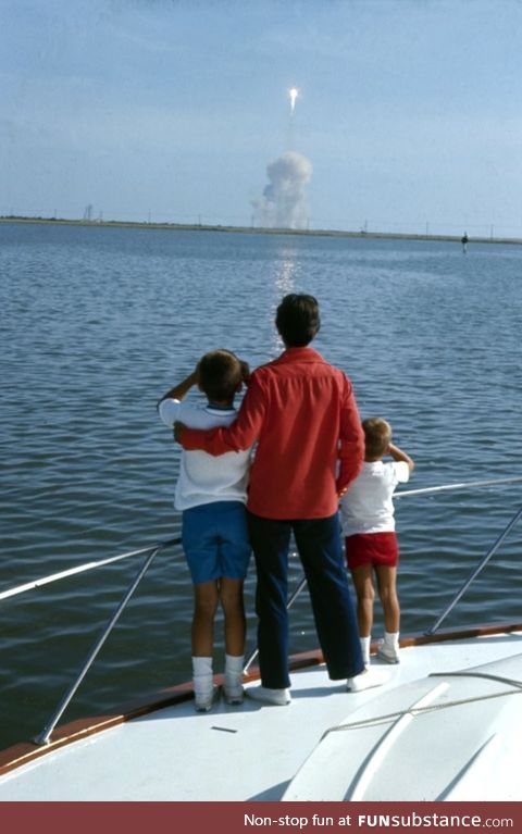 Neil Armstrong's family watching him launch to the Moon