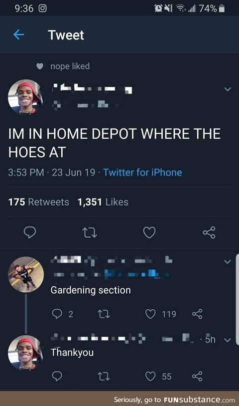 That hoe over there