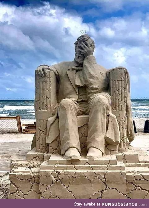 Winning sand sculpture