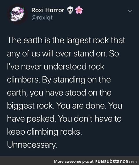 Why not get higher on the rock