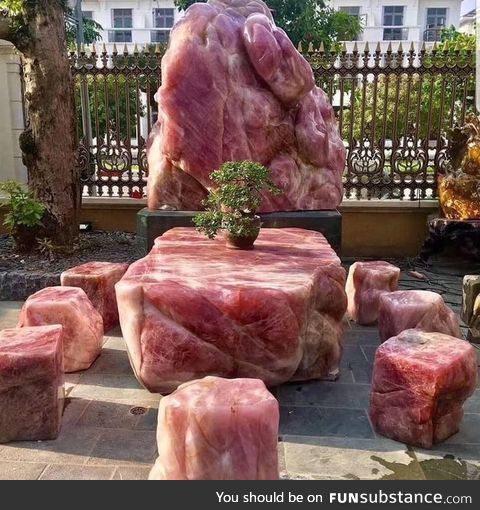 Crystal furniture set that looks like raw meat