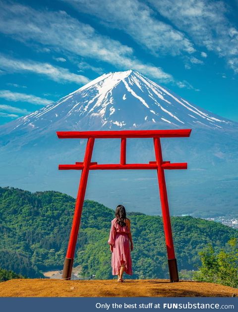 Mt. Fuji merging with the sky, Japan