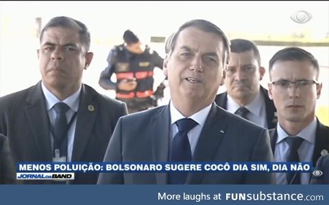 Brazilian president Jair Bolsonaro suggests pooping only every other day to reduce