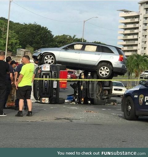 This is the strangest car crash ever