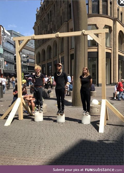 Climate protest in Cologne. They're standing on ice blocks