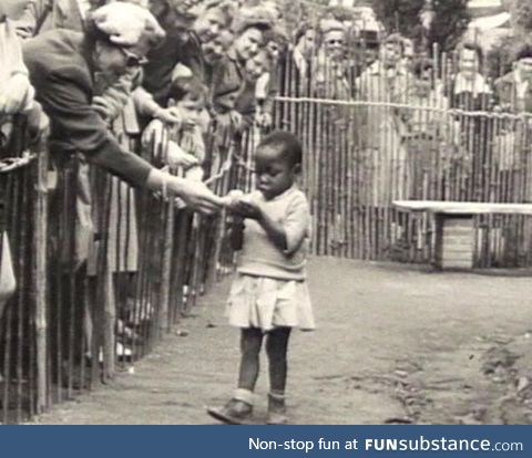 African girl was exhibited in a human zoo in Belgium- ( 1958 )