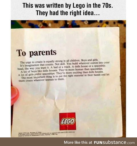 Lego had the right idea in the 70s