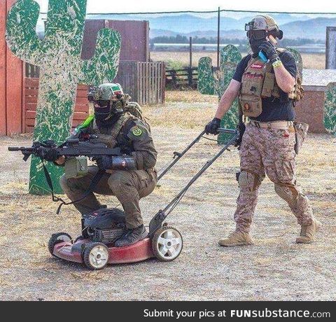 Lawn mowing special forces