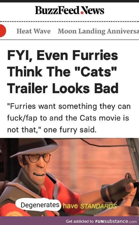 Never thought of furries having standards