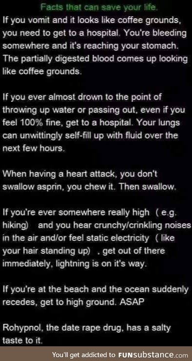 Life saving facts