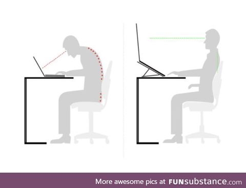 Not only does this laptop stand improve your posture, it also DOUBLES THE SIZE OF YOUR