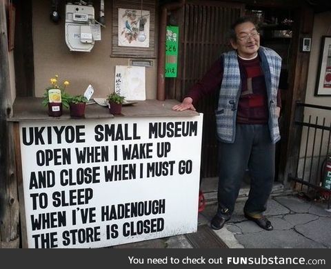 The owner of Ukiyoe Small Museum in Kyoto definitely has got life figured out