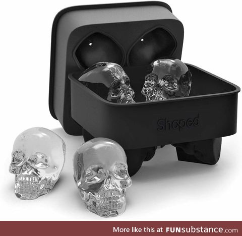 3D Skull Flexible Silicone Ice Cube Mold Tray