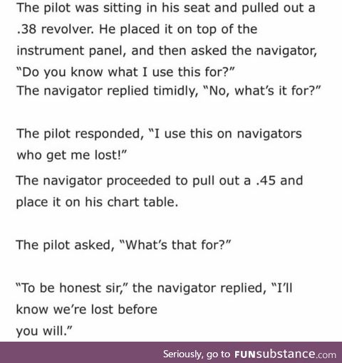 Pilot, navigator, and 2 revolvers