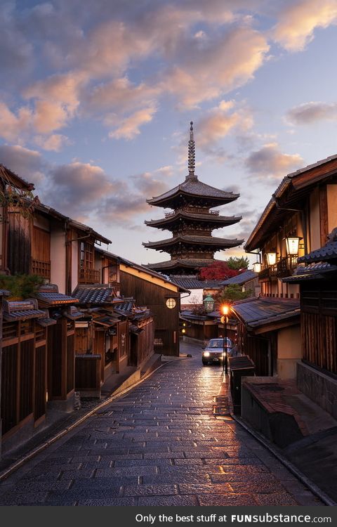 First light on the streets of Kyoto. (Learning photography from YouTube and would