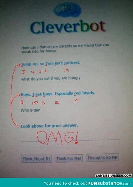 Cleverbot disses Justin Bieber?