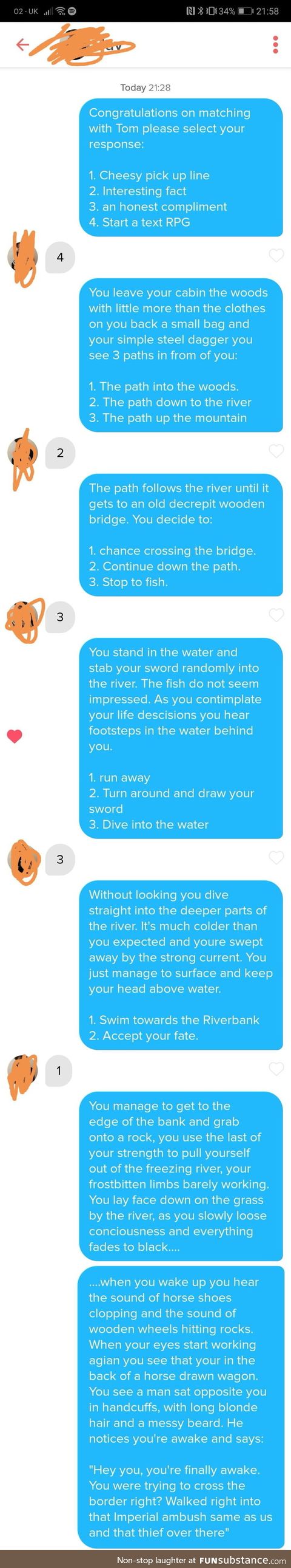 Tinder rpg