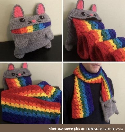 Rainbow cat barfing