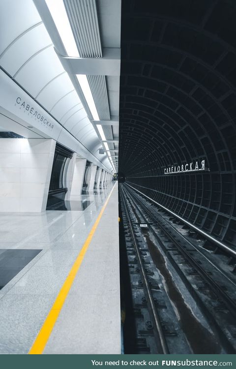 The new Moscow metro station made in futuristic style (Savelovskaya)