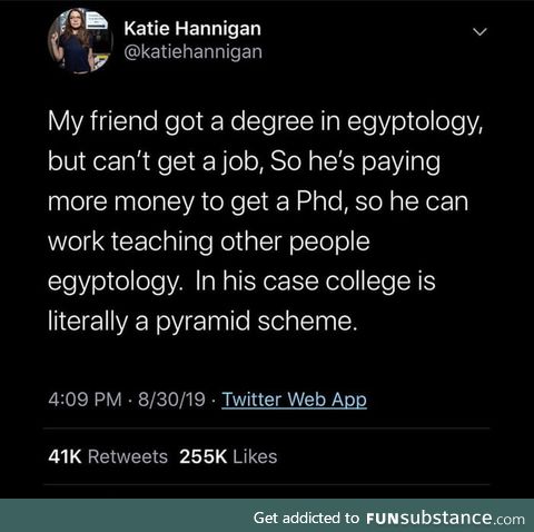 College is a pyramid scheme