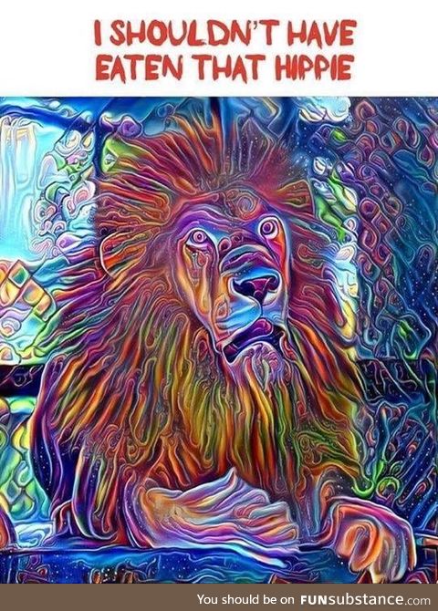 LOL trippy lion