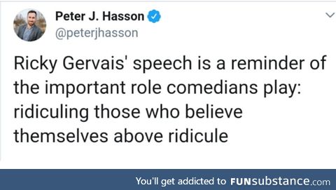 Ricky gervais' speech