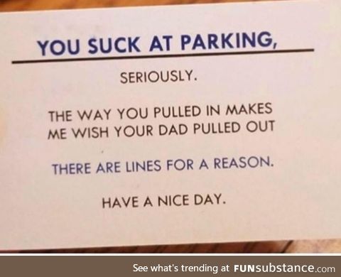 Bad parking card