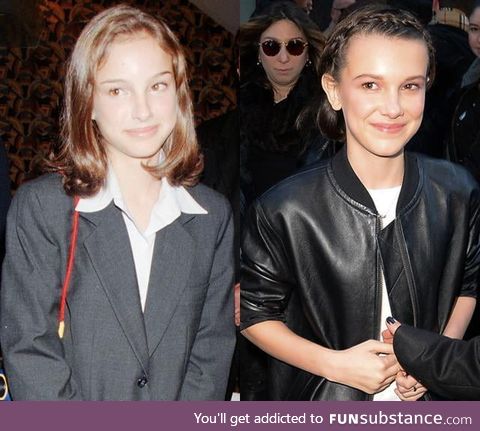 Natalie Portman and Millie Bobby Brown at the same age